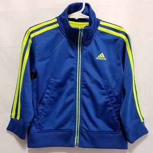 Adidas Blue Neon Yellow Full Zip Jacket 